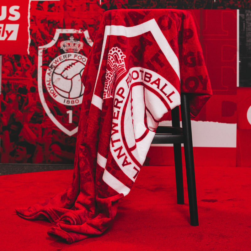 RAFC fleecedeken tekst met wit logo