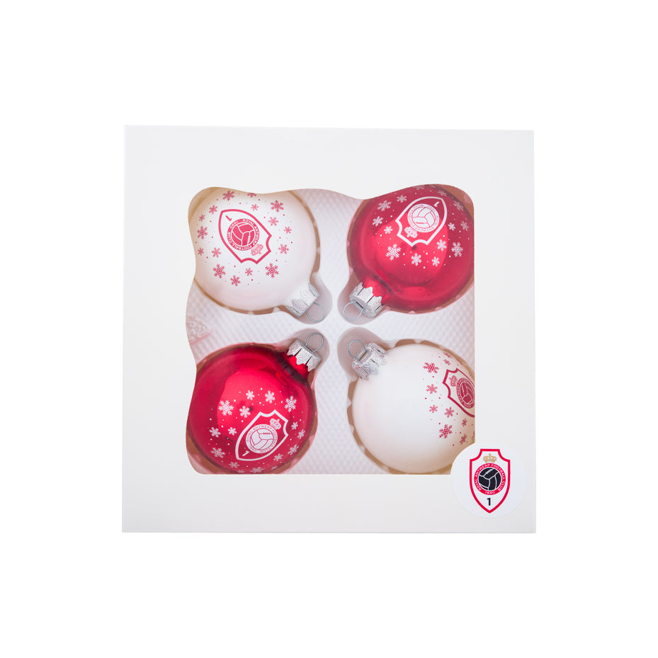 RAFC Kerstballen set sneeuwvlokjes
