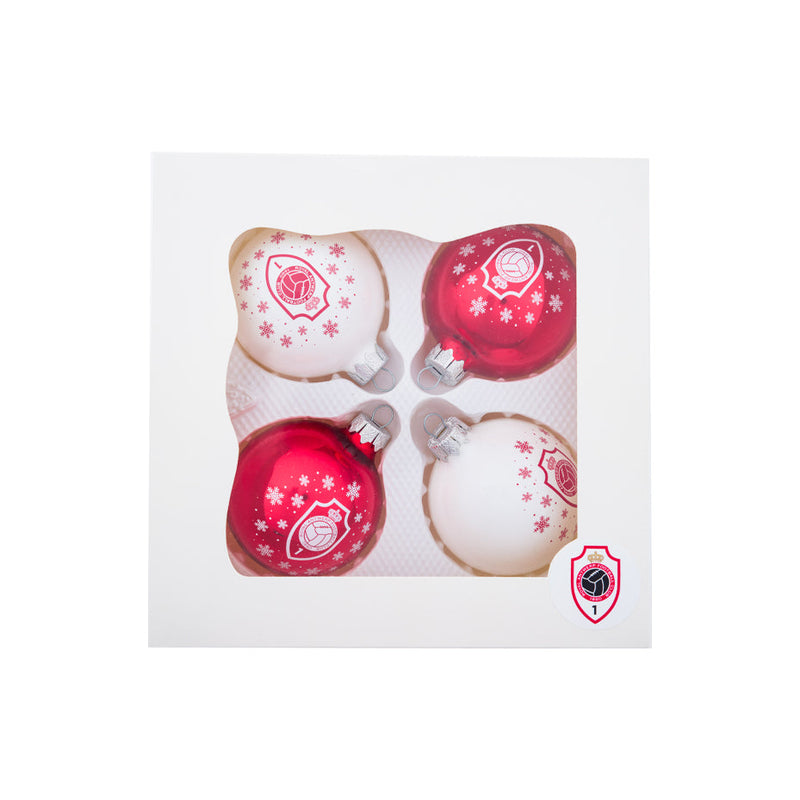 RAFC Kerstballen set sneeuwvlokjes