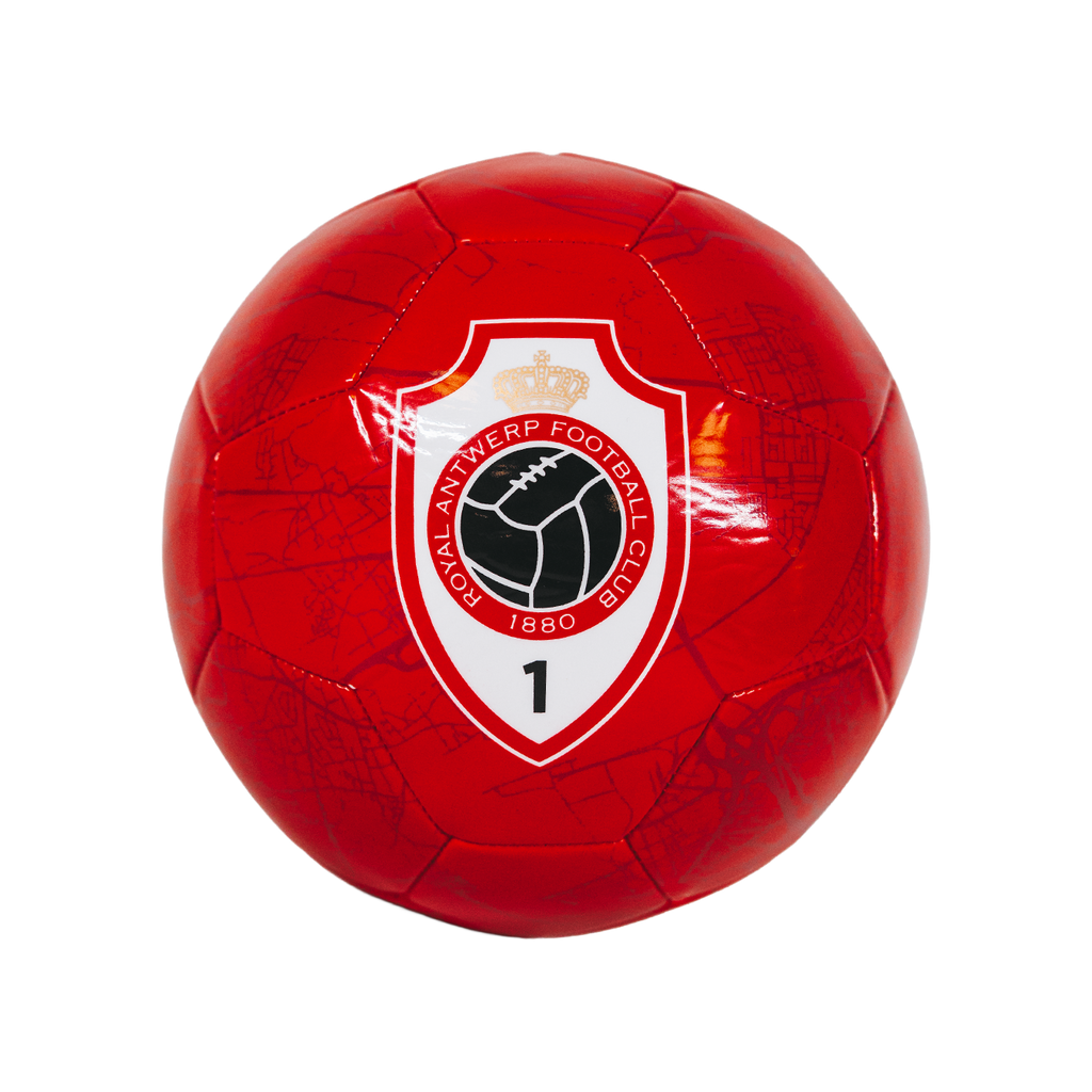 Bal rood met logo stratenplan Antwerpen - RAFC
