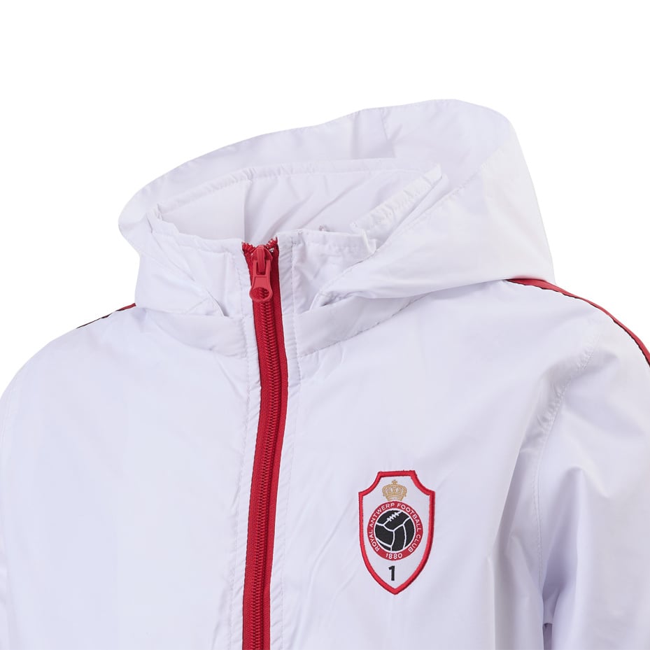 Royal Antwerp Regenjas wit rood logo Antwerp KIDS
