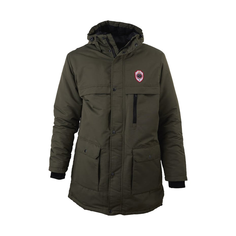 Royal Antwerp Antwerpen Parka winterjas Kaki borstlogo