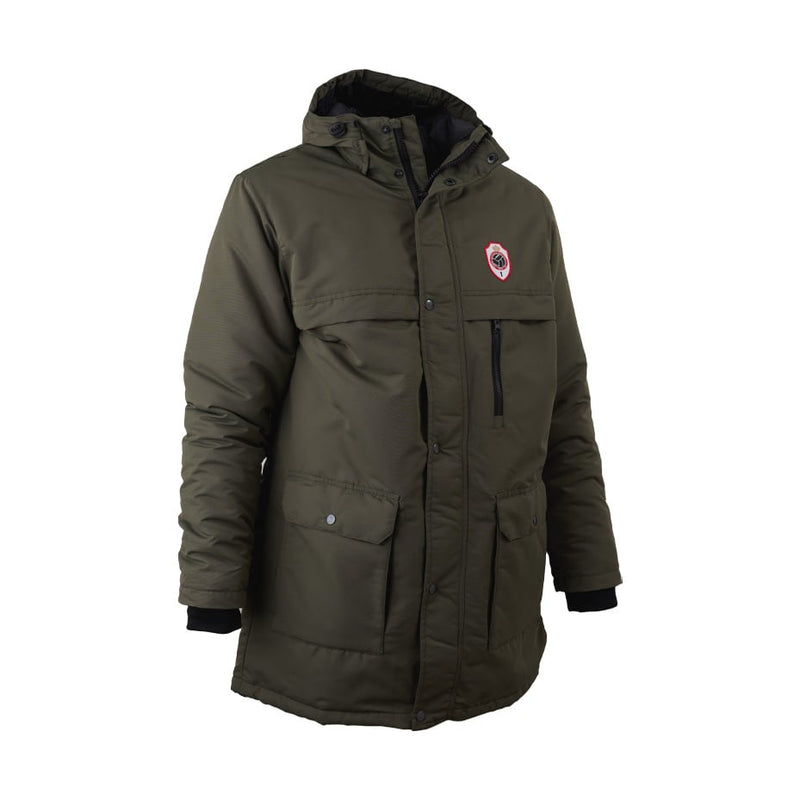 Royal Antwerp Antwerpen Parka winterjas Kaki borstlogo