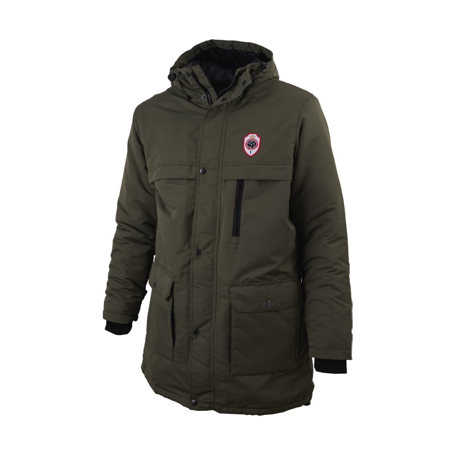 Royal Antwerp Antwerpen Parka winterjas Kaki borstlogo