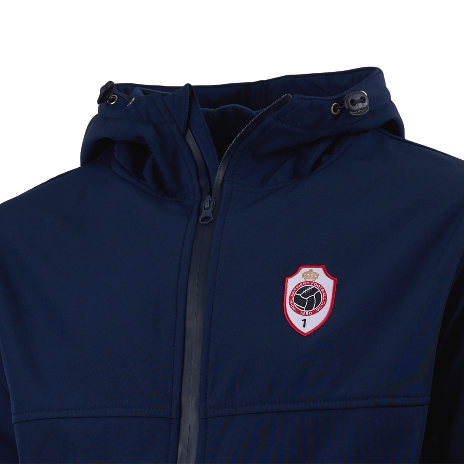 Royal Antwerp Softshell Jas navy blauw borstlogo