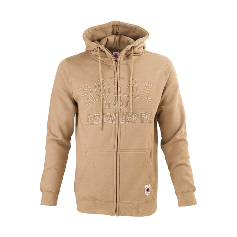 Royal Antwerp Zipped hoodie Royal Antwerp FC 1880 donkerbeige