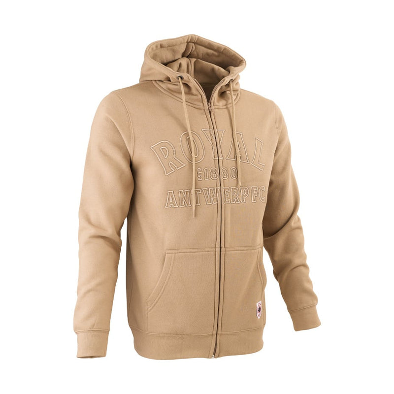 Royal Antwerp Zipped hoodie Royal Antwerp FC 1880 donkerbeige