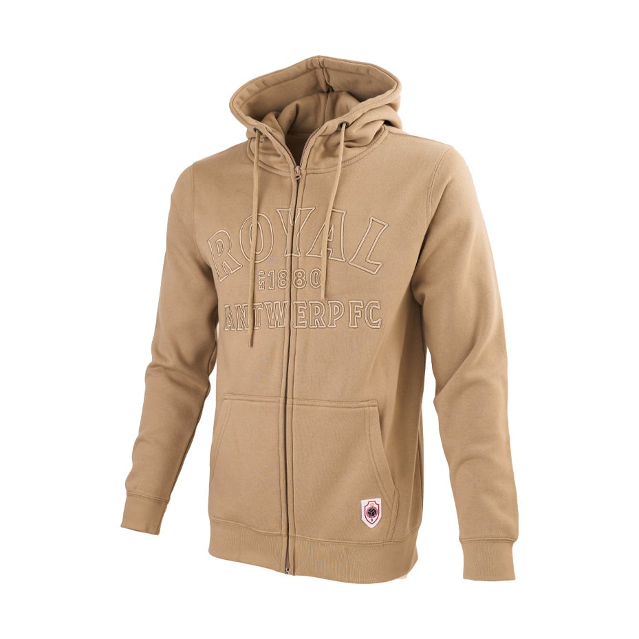 Royal Antwerp Zipped hoodie Royal Antwerp FC 1880 donkerbeige