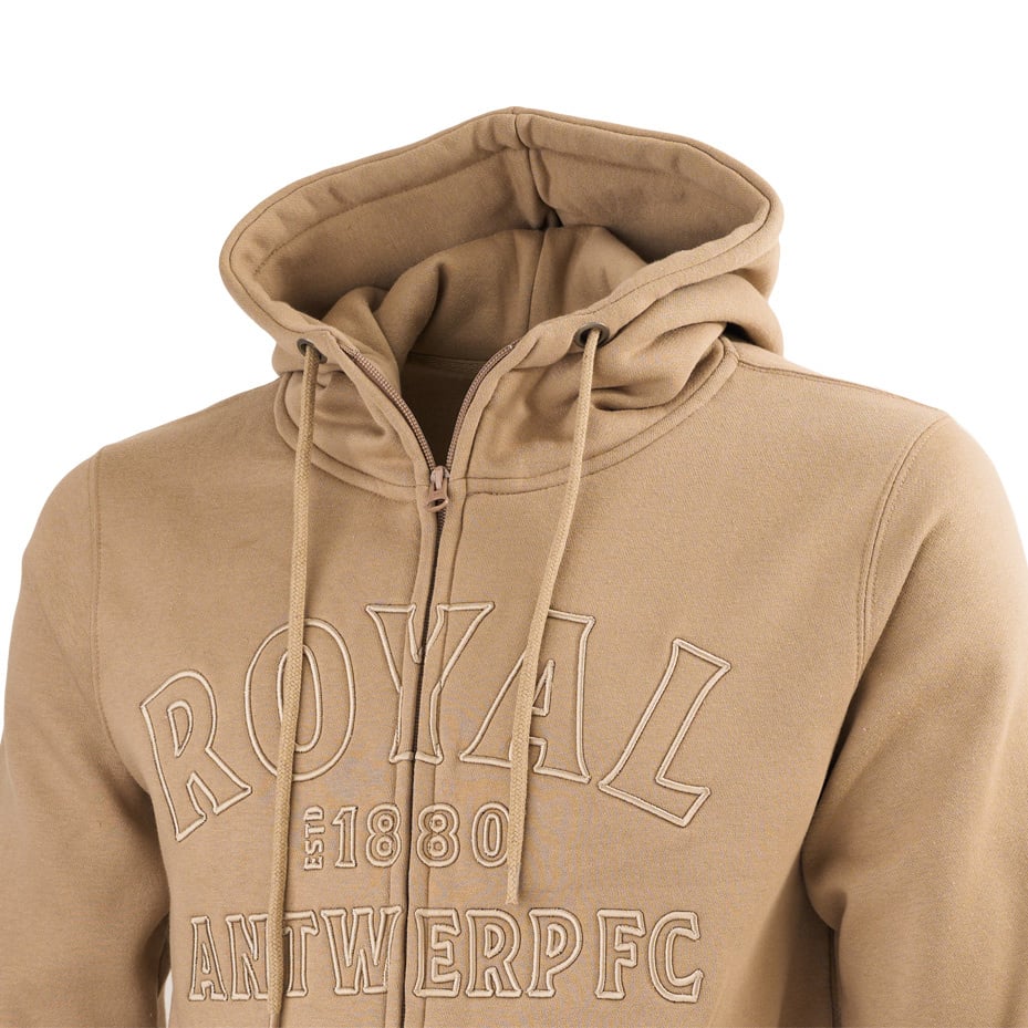 Royal Antwerp Zipped hoodie Royal Antwerp FC 1880 donkerbeige