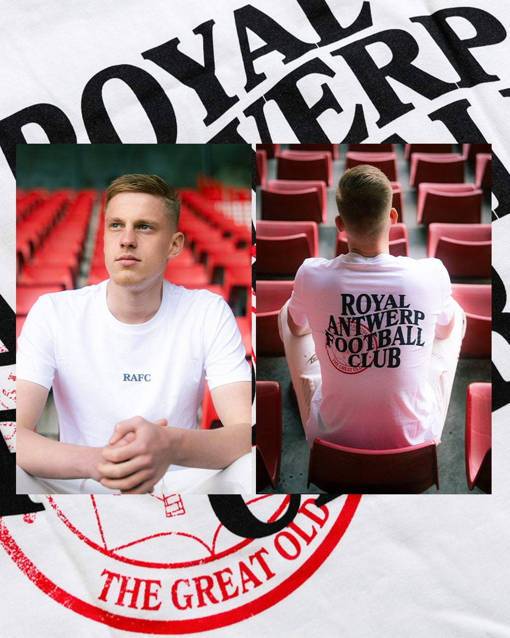 Royal Antwerp T-shirt Wit - RAFC & stempel