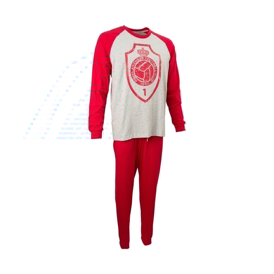 Royal Antwerp Pyjama rood-grijs met logo