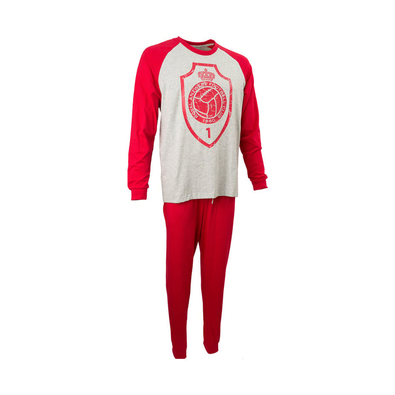 Royal Antwerp Pyjama rood-grijs met logo