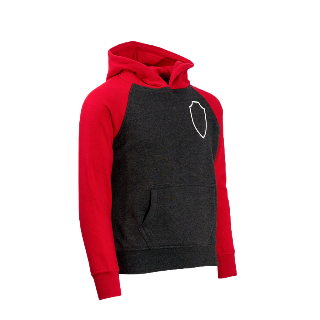 Royal Antwerp Hoodie dark grey / red sleeves - RAFC Shield