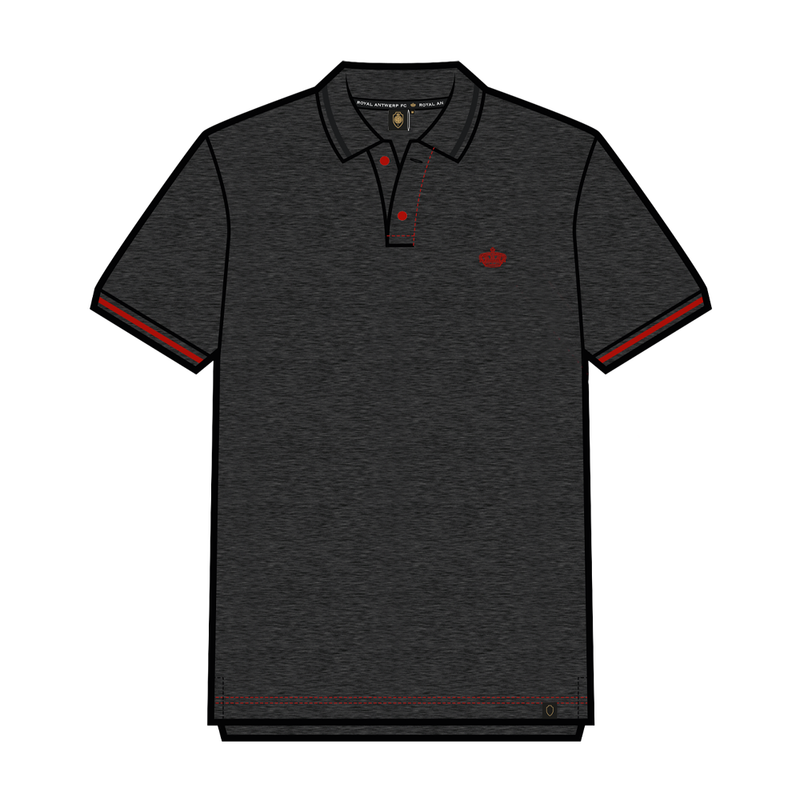 Royal Antwerp Polo Basic Kroontje - Donkergrijs