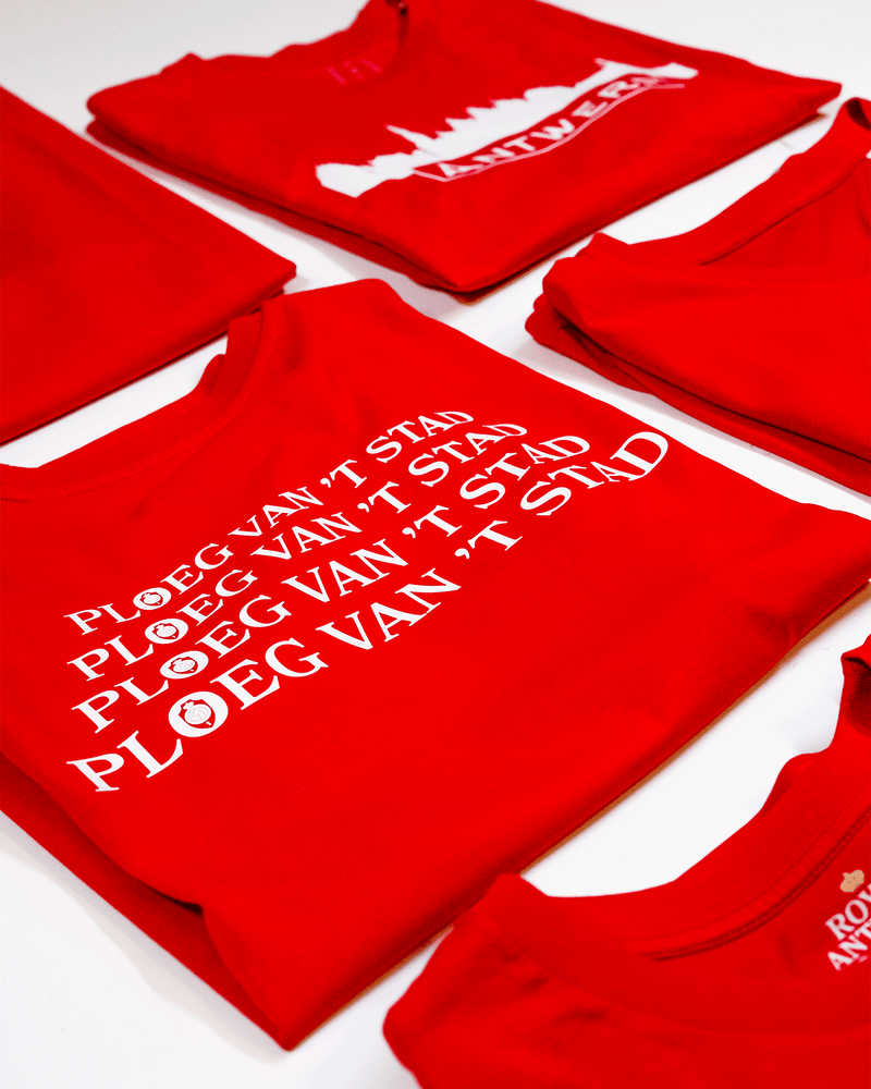 Royal Antwerp T-shirt vrouwen rood Ploeg van 't Stad - met rugprint
