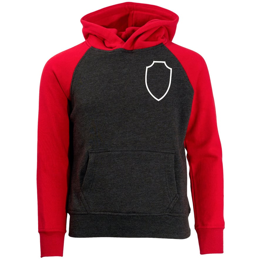 Royal Antwerp Hoodie dark grey / red sleeves - RAFC Shield