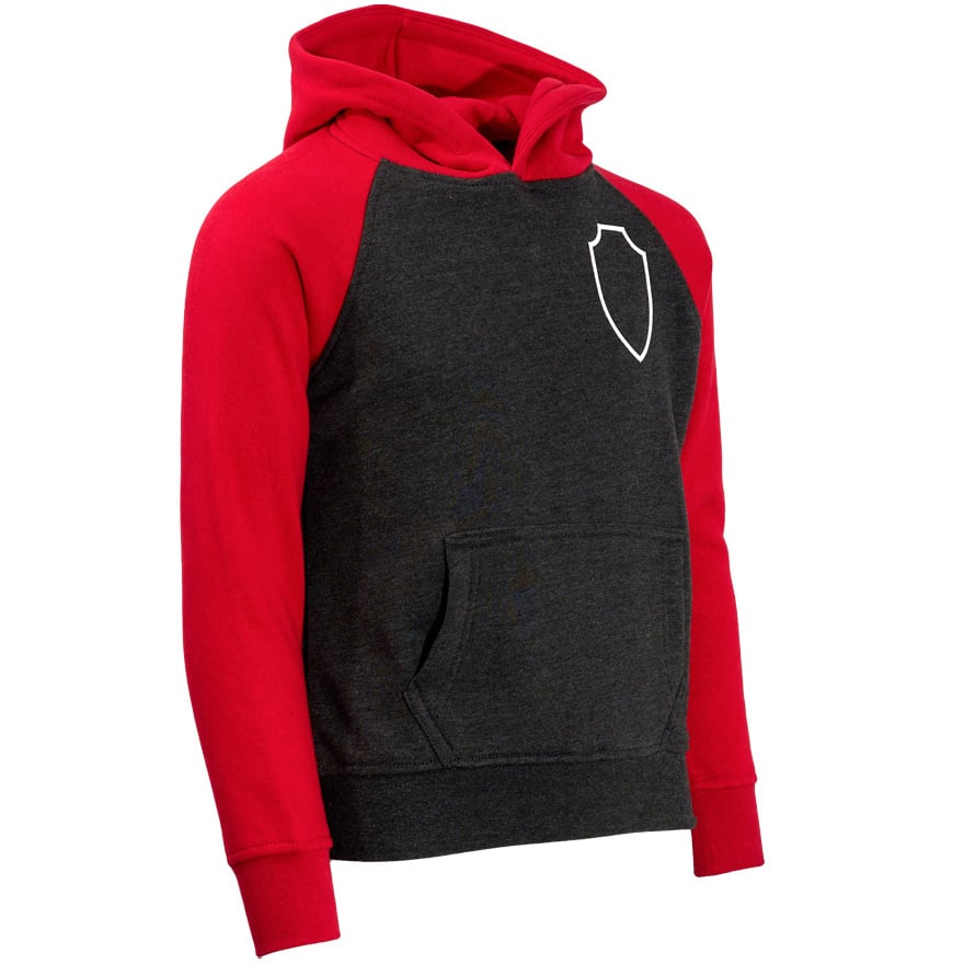 Royal Antwerp Hoodie dark grey / red sleeves - RAFC Shield